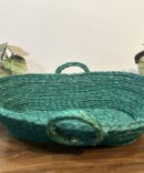 Handmade Bread Basket for Serving - Green Color