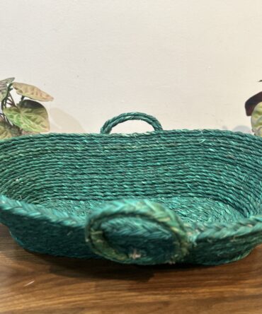 Handmade Bread Basket for Serving - Green Color