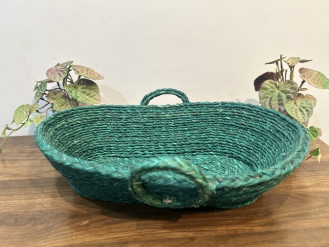 Handmade Bread Basket for Serving - Green Color