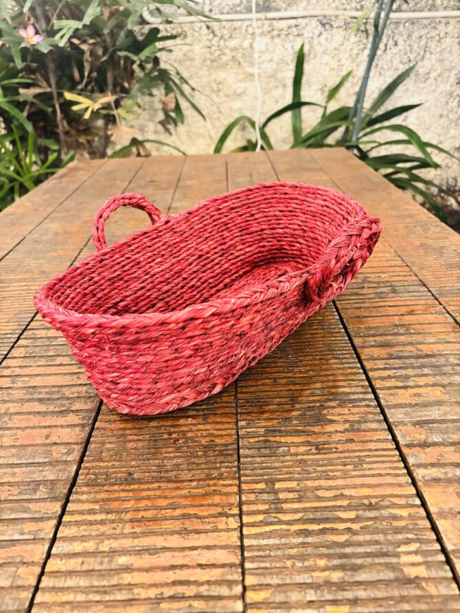 Handmade Bread Basket for Serving - Red Color