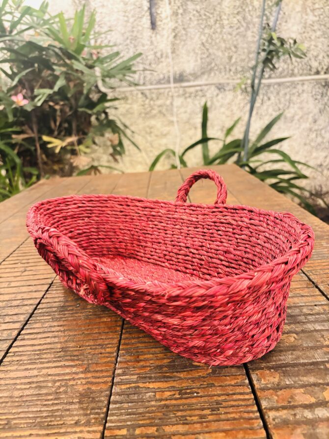 Handmade Bread Basket for Serving - Red Color