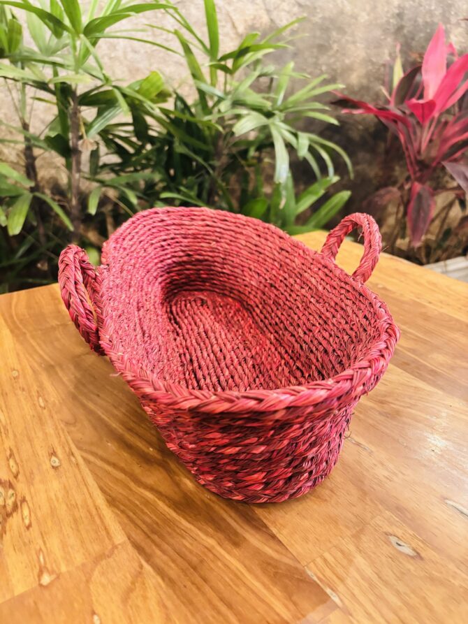 Handmade Bread Basket for Serving - Red Color