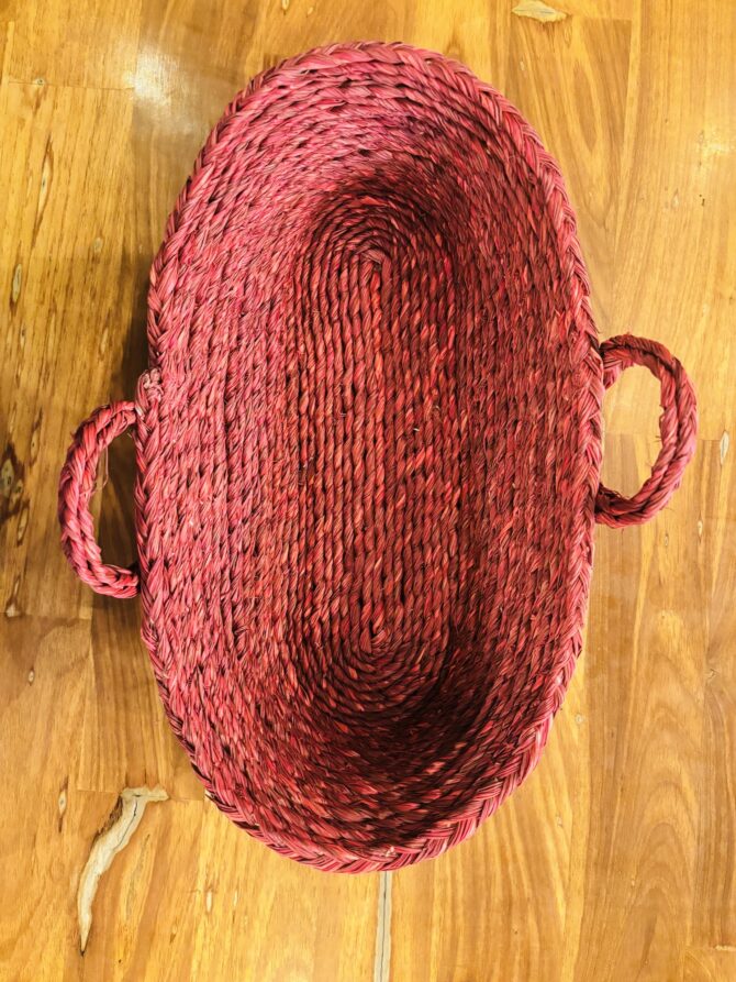 Handmade Bread Basket for Serving - Red Color