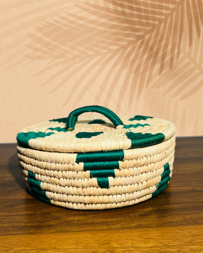 Handcrafted Sabai Grass Natural Roti Box – Green