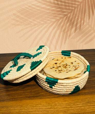 Handcrafted Sabai Grass Natural Roti Box – Green