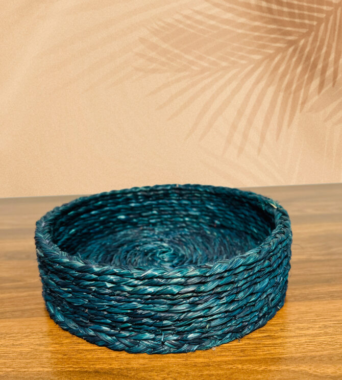 Handmade Sabai Grass Basket - Royal Blue