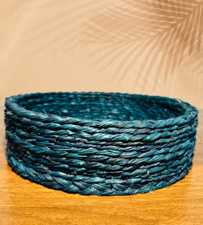 Handmade Sabai Grass Basket - Royal Blue