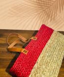 Handmade Shopping Bag - Natural & Red Color