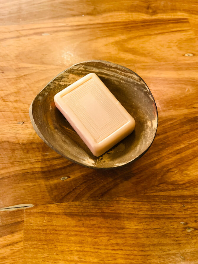 Coconut Shell Soap Tray with Base