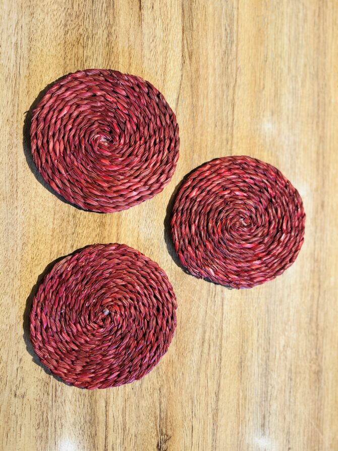 Handmade Coasters -Maroon Color