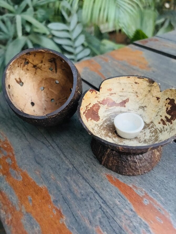 Coconut Shell Dhoop Stand