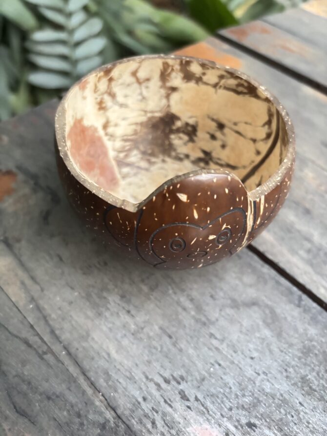 Coconut Shell Monkey Bowl