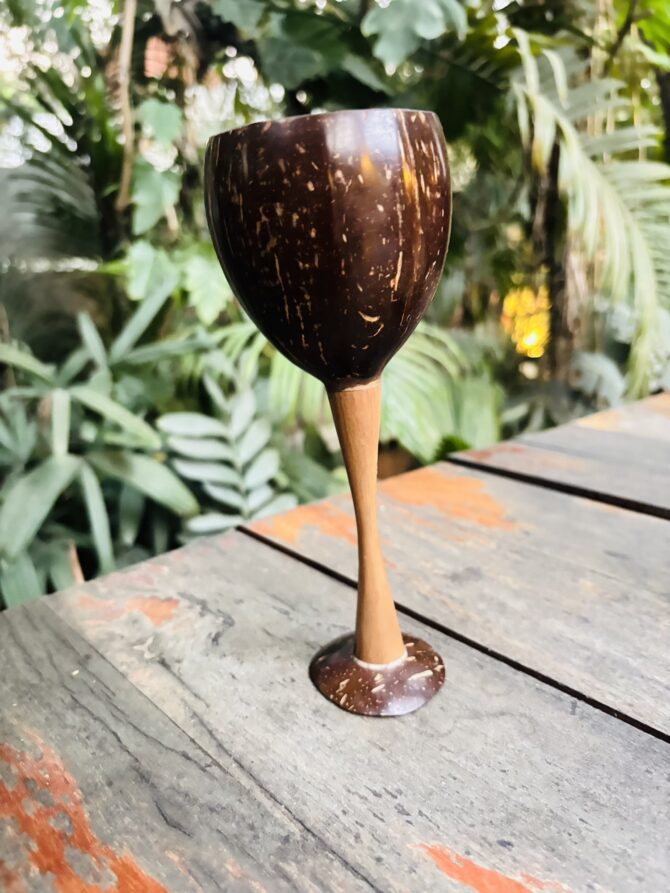 Coconut Shell Long Neck Wine Glass